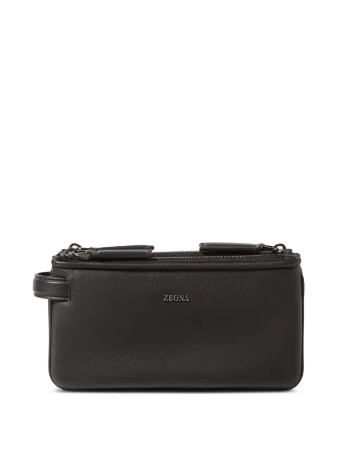 Zegna SECONDSKIN zip wash bag Brown LHOTOE2128Z