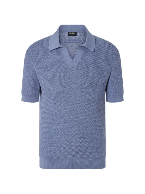 Zegna V-neck polo shirt Purple UHC26A3C31