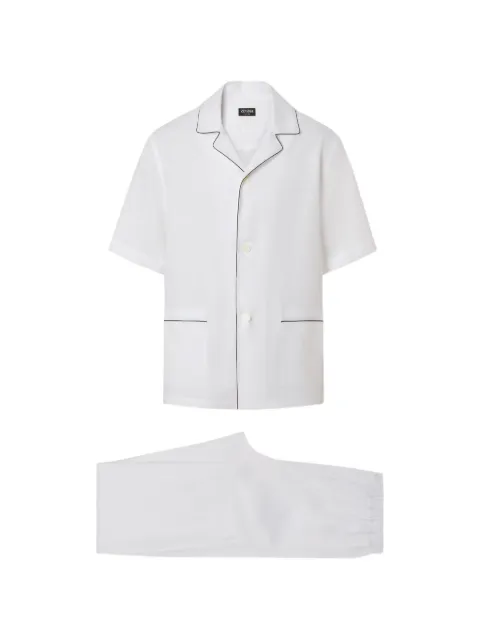 Zegna piped oasi lino pyjamas White AHP33A3PHMX00