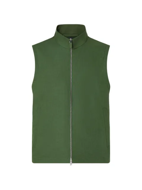 Zegna Oasi Lino zip gilet Green UHT58A3H129