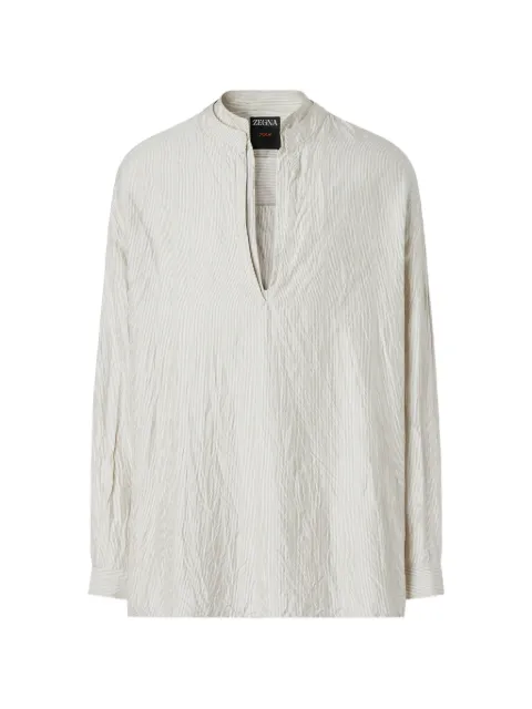 Zegna striped silk shirt White 387042A39SV8C3