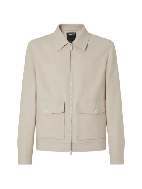 Zegna patch-pocket blouson jacket Neutrals UHT52A3H106
