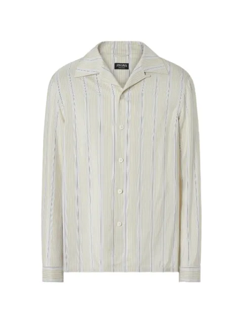 Zegna striped silk shirt Neutrals UHX14A3SRO7