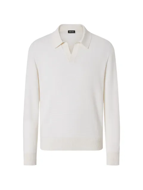 Zegna polo-collar T-shirt White UHH95A3131