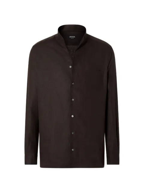 Zegna Oasi Lino shirt Brown UHX30A3SRG10