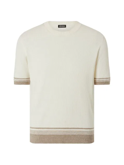 Zegna silk linen crew-neck sweater White UHF99A3C10