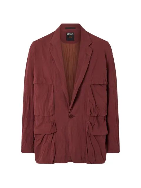 Zegna flap-pocket cotton jacket Red 387067A31N3TH0