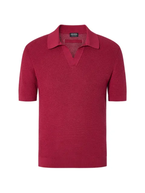 Zegna textured polo shirt Red UHC26A3C31R09
