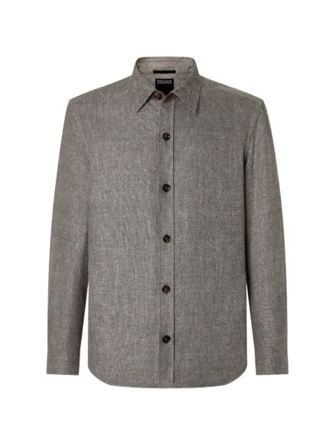 Zegna buttoned overshirt Brown UHV75A3SOT52