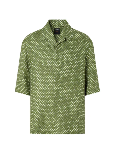 Zegna print-pattern linen shirt Green 387127A38SSAC3