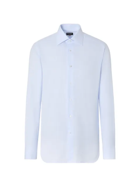 Zegna micro-checked cotton shirt Blue 302080A39NS0PR