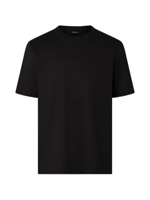 Zegna piqué cotton T-shirt Black UH335A3H771