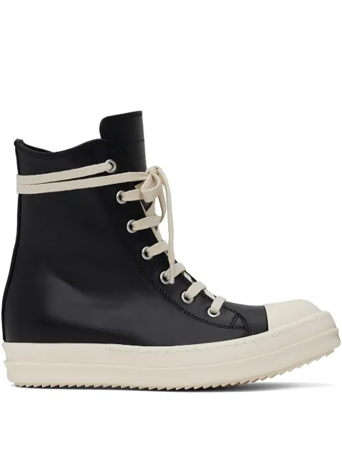 Rick Owens high-top leather sneakers Black RU01F2890LCO911