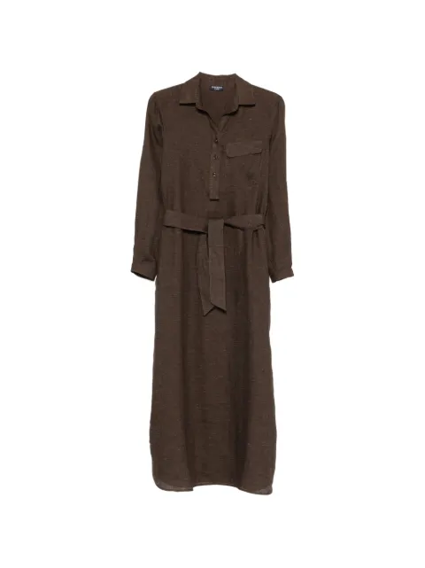 Emporio Armani belted shirt midi dress Brown EW003727TE10381
