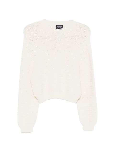 Emporio Armani textured knitted sweater Neutrals EW004160AF24203
