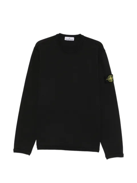 Stone Island ribbed logo-patch sweatshirt Black L1S156100011S0297