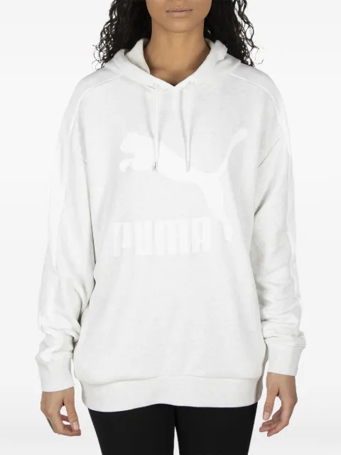 PUMA logo-detail long-sleeve hoodie White 57624950
