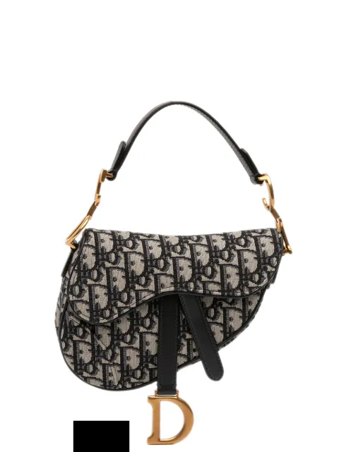 Christian Dior Pre-Owned 2019 Mini Oblique Canvas Saddle Bag satchel Blue XDX26D5XJ0JV9JZR