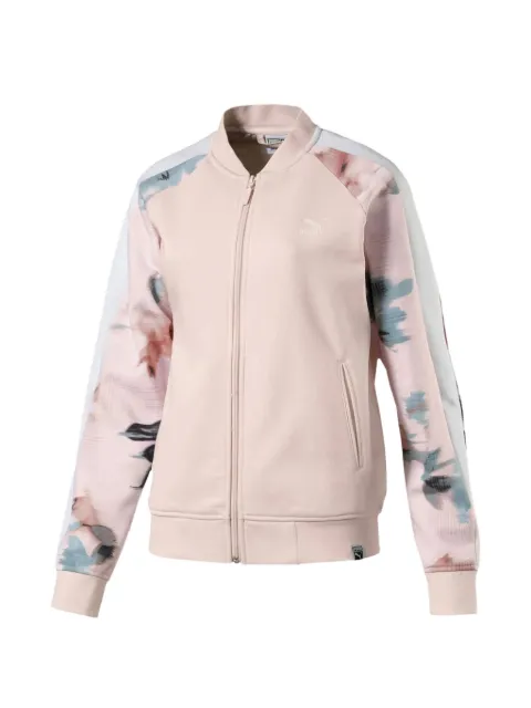 PUMA floral-sleeve logo-detail sweatshirt Neutrals 57507236