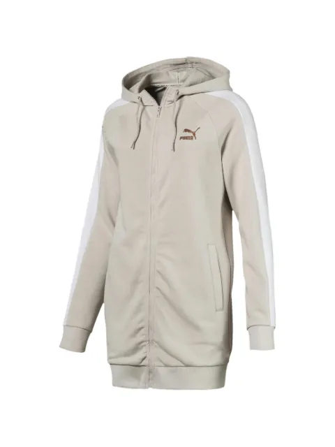 PUMA Kiss Artica T7 zip-up striped-sleeve hoodie Neutrals 57742545