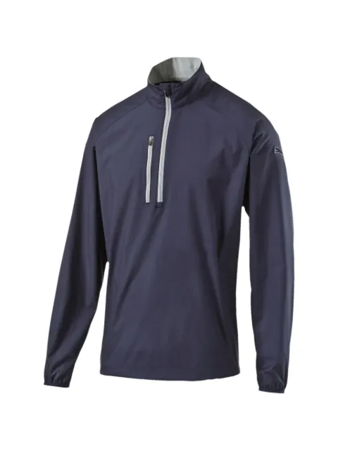 PUMA logo-print long-sleeve wind jacket Blue 57047305