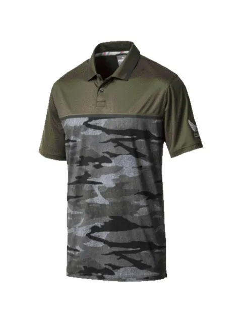 PUMA camouflage-pattern polo shirt Green 57610803