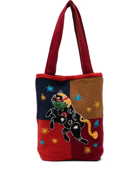 YANYAN KNITS horse-embroidered tote bag Red YYW252931