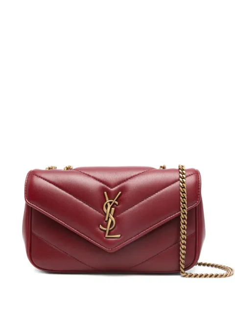 Saint Laurent mini Loulou chevron-quilted logo shoulder bag Red 860628AAEAX
