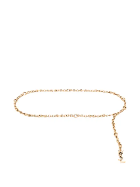 Saint Laurent chain logo charm belt Gold 859878J160W