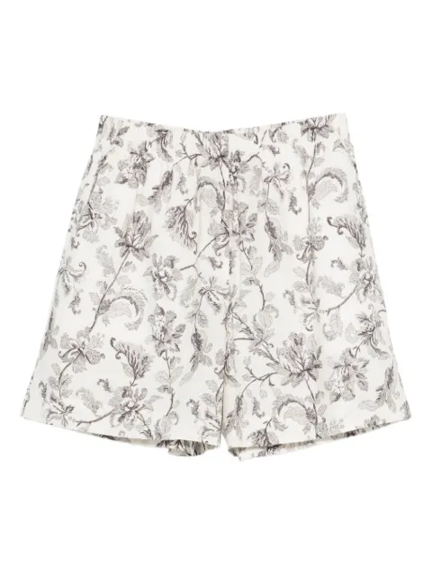 Golden Goose shorts in black and white cotton poplin with floral print Neutrals GWP02660P002333