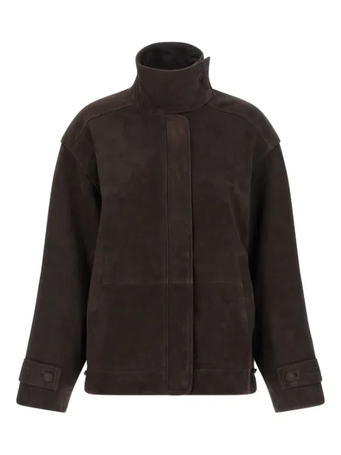 ROTATE BIRGER CHRISTENSEN high-neck oversized jacket Brown 116052573573
