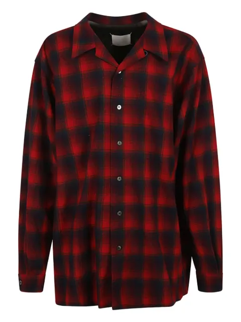 Maison Margiela plaid label-detail shirt Red S67DT0010MS78037001F