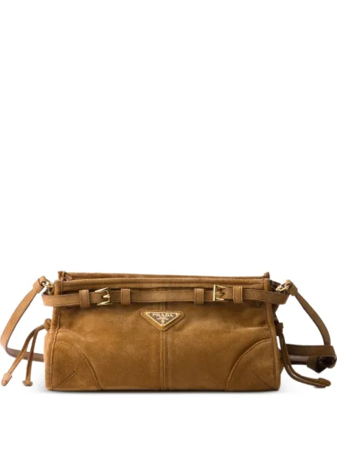 Prada Bonnie small suede shoulder bag Brown 1BH215VOOO2C4S