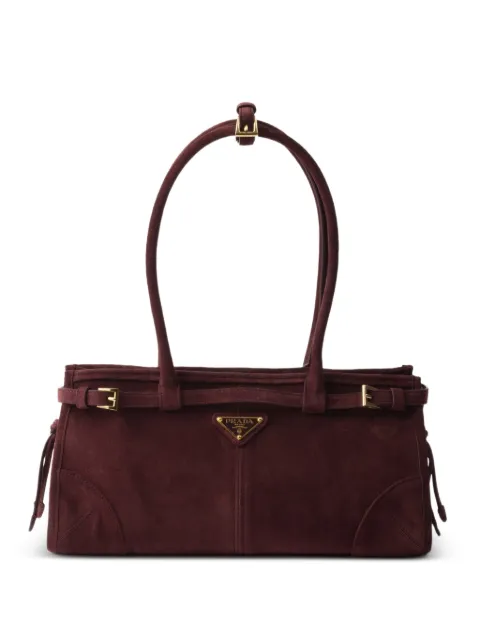 Prada Bonnie medium suede handbag Red 1BA426VMOO2C4S