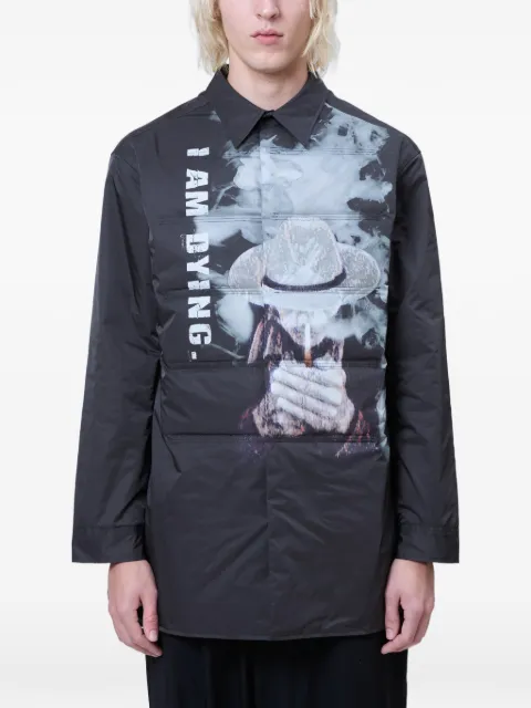 Yohji Yamamoto padded printed shirt Black HLB65905