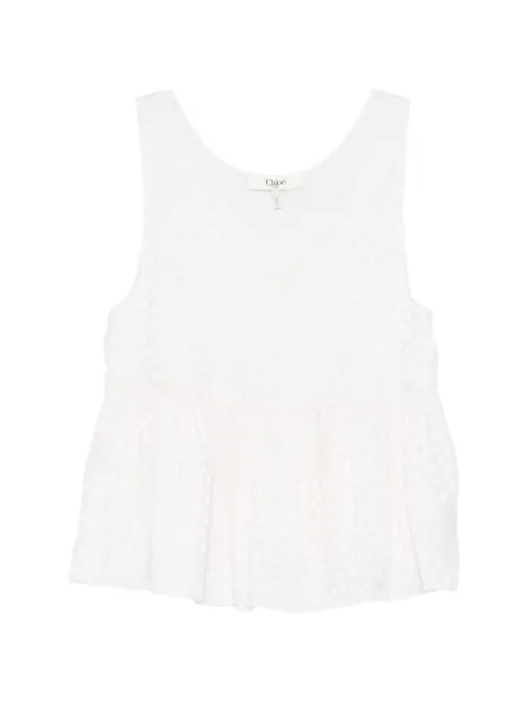 Chloé jacquard peplum hem top White CH26SHT3031010