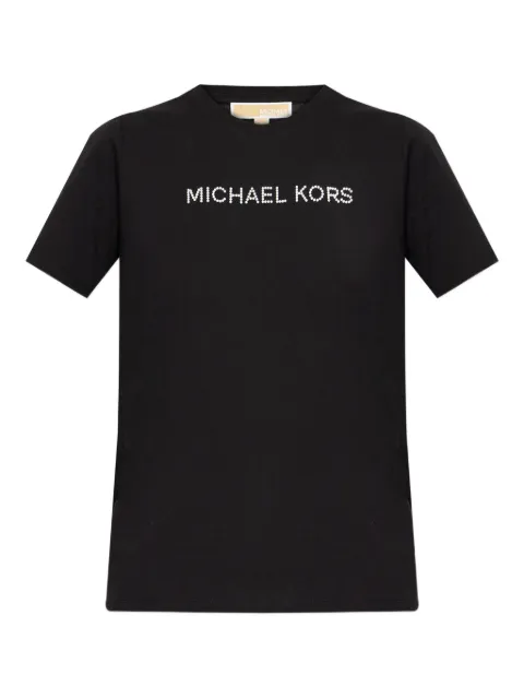Michael Michael Kors beaded-logo T-shirt Black MR651QP97J