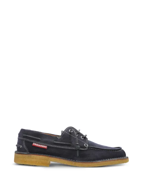 DSQUARED2 contrast-stitch leather boat shoes Blue LUM011701503520