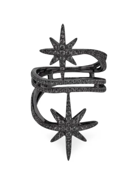 APM Monaco star-motif crystal-embellished ring Black AB2894OXX