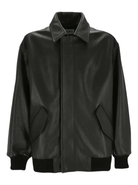 LOEWE leather bomber jacket Black H526Y19LAJ1100