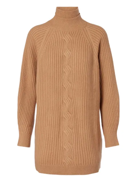 Max Mara cable-knit roll-neck dress Neutrals 2521366202600