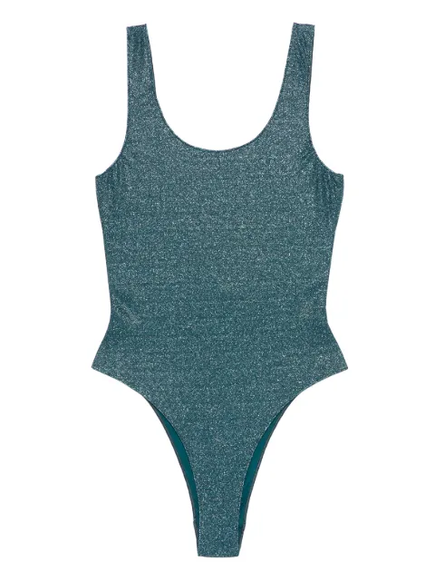 Oséree Lumière metallic swimsuit Blue LIS250