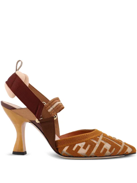 FENDI Colibrì pointed-toe straps pumps Brown 8J8875AWCX