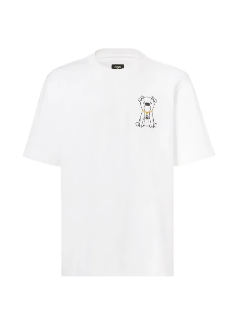 FENDI dog graphic T-shirt White FY0936ATLI