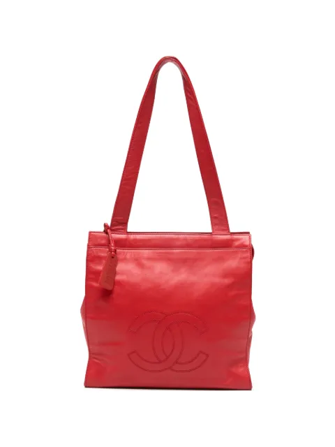 CHANEL Pre-Owned 1997-1999 Coco Mark leather shoulder bag Red CH2900ABB
