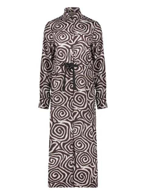 Herno high-collar belted dress Brown AB000001DM0212561P
