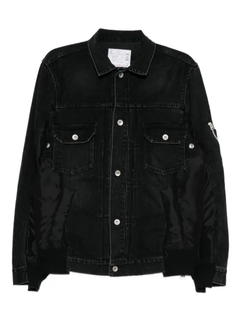 sacai denim mixed media twill jacket Black SCM303