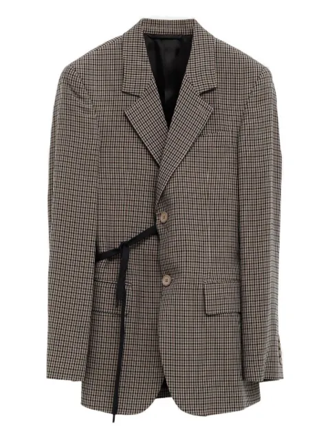 Balenciaga checked tie blazer Neutrals 857365TTO38