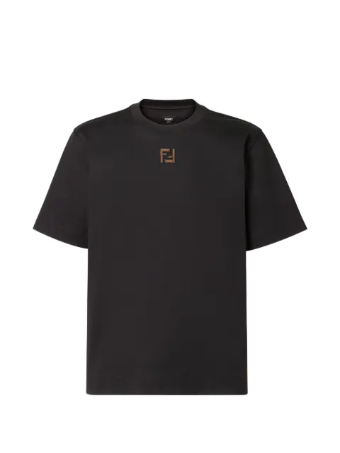 FENDI embroidered T-shirt Black FY0936AW0R