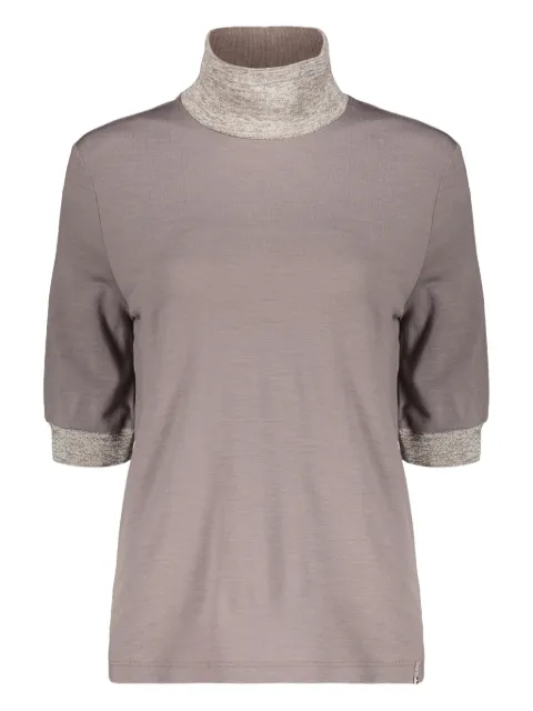 Herno short-sleeve mock-neck top Brown JL000104D52033